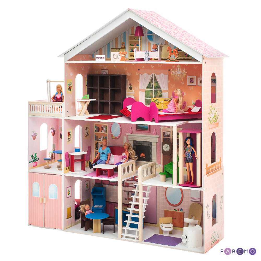 Большой дом для Барби – Мечта, 28 предметов мебели, лифт, лестница, гараж, балкон, качели  