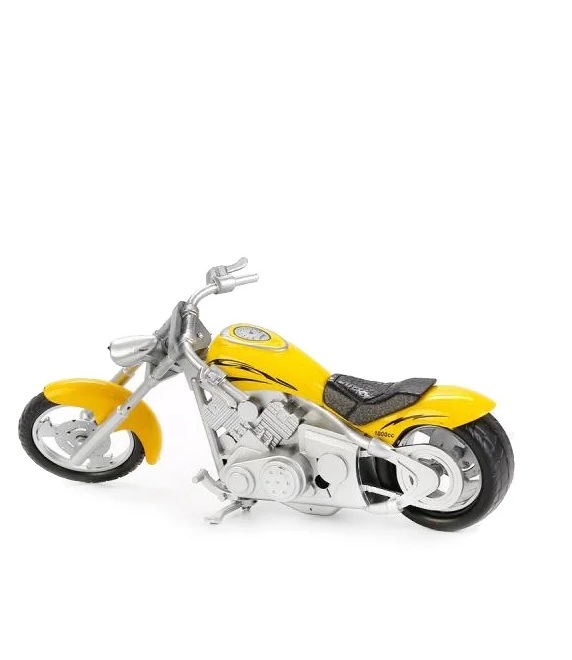 Модель металлическая – Мотоцикл Чоппер 14,5 см, подвижные элементы, несколько видов  