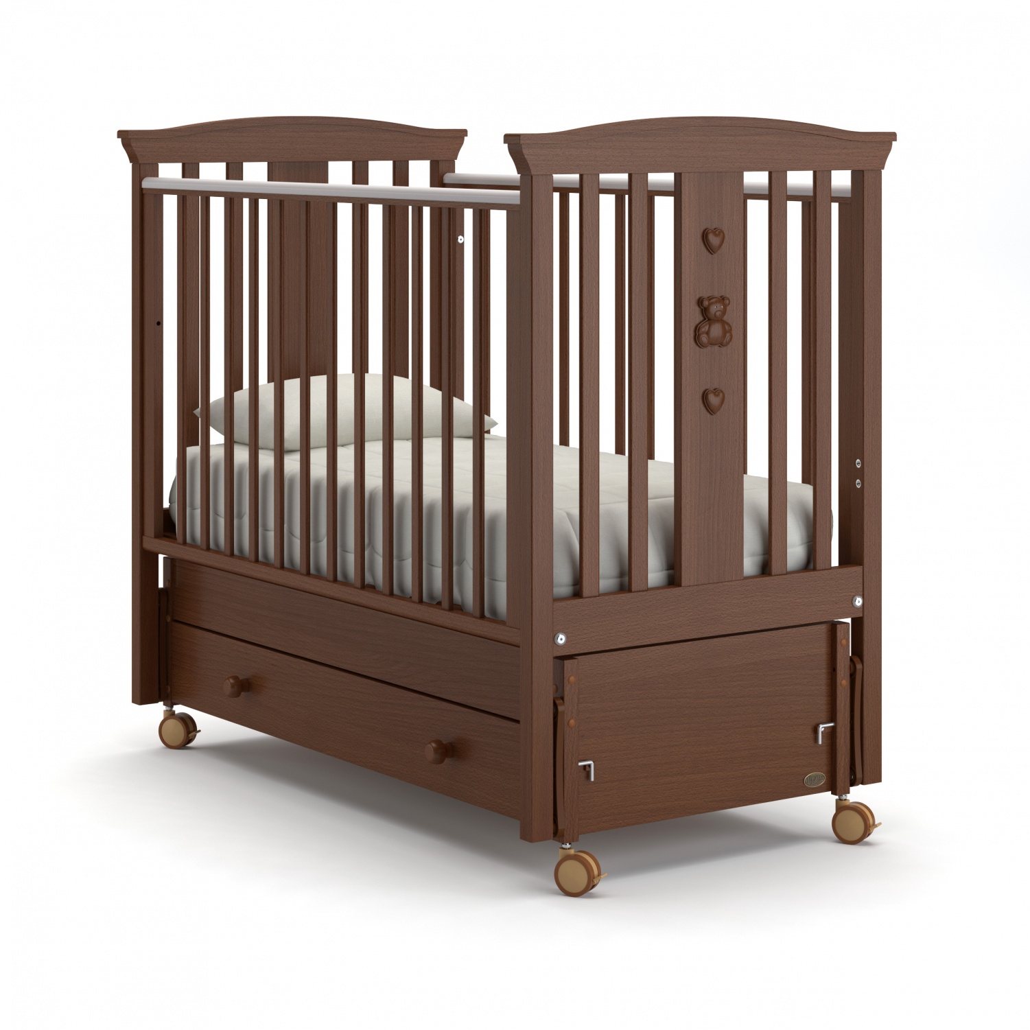 

Детская кровать Nuovita Fasto swing продольный, noce scuro/темный орех