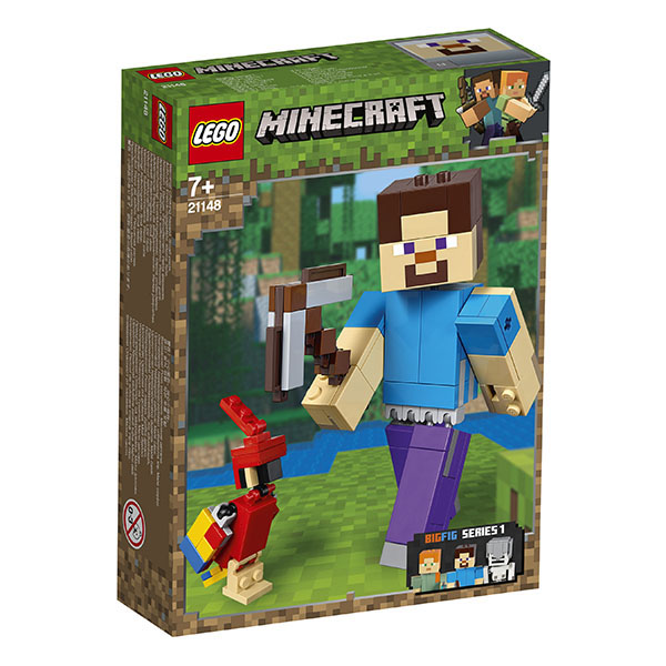 Конструктор Lego Minecraft - Большие фигурки, Стив с попугаем  
