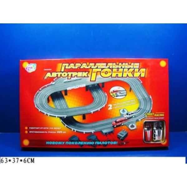 

Трек от сети 220v с машинками, длина 405 см.