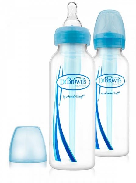 Набор из 5 противоколиковых бутылочек с узким горлышком, 250/120 мл, синий  