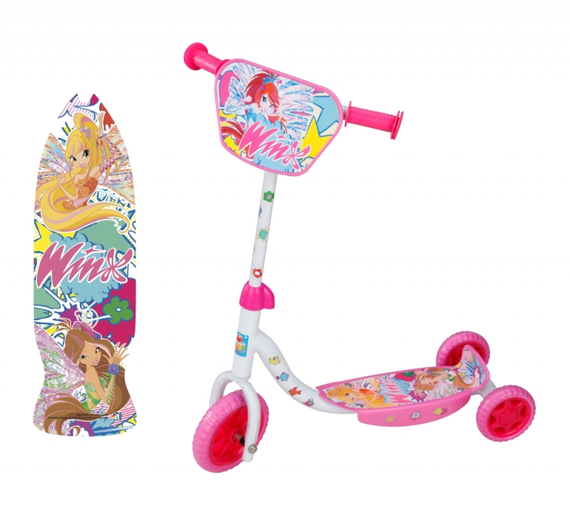 

Самокат из серии Winx 3-х колесный, EVA колеса 6"/4", декоративная панель