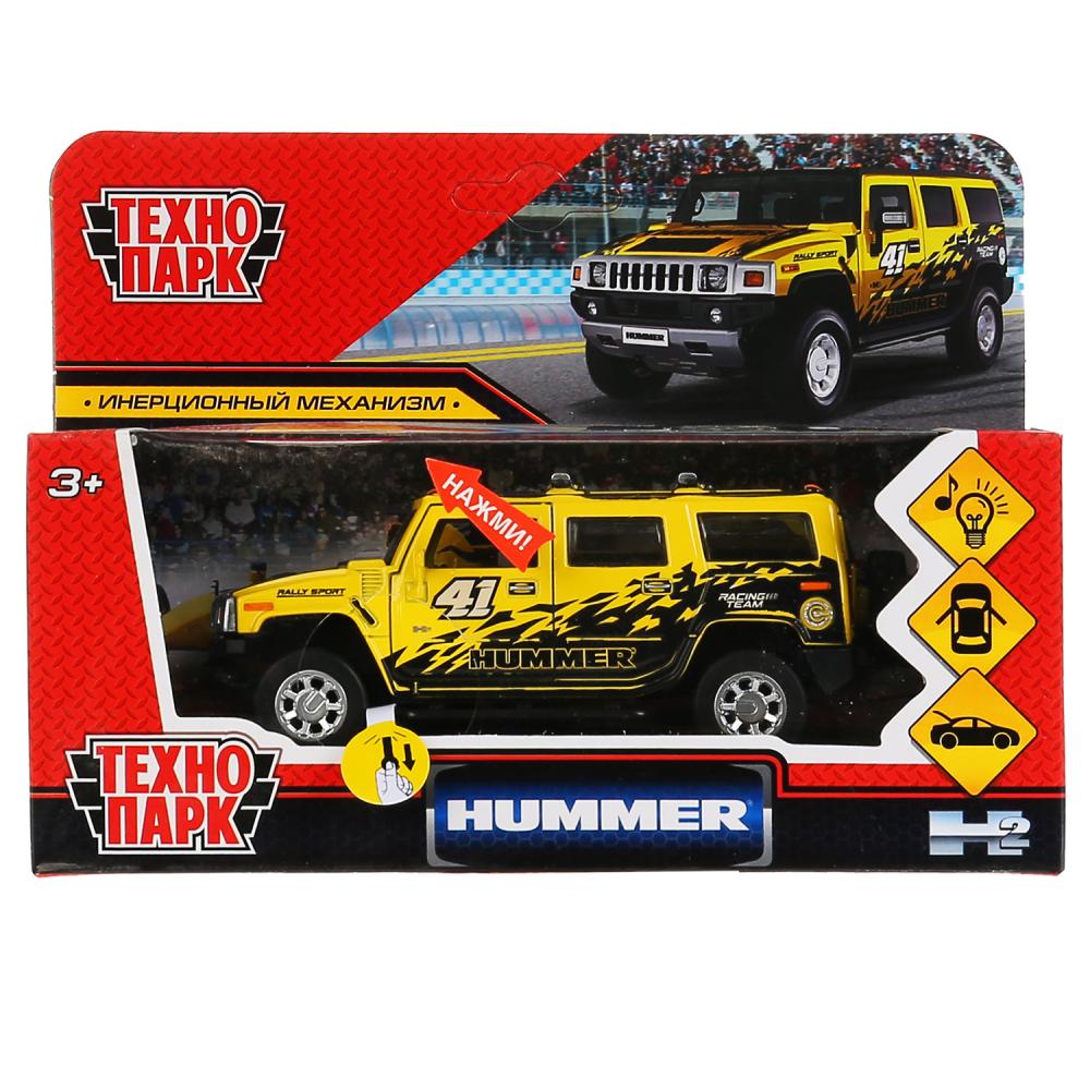 Машина Hummer H2 – Спорт, 12 см, свет-звук, инерционный механизм, цвет желтый  