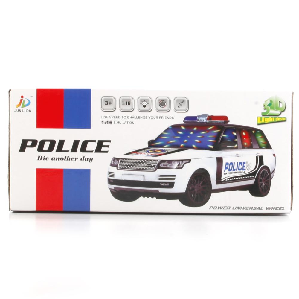 Полицейская машина, свет и звук, разные цвета  