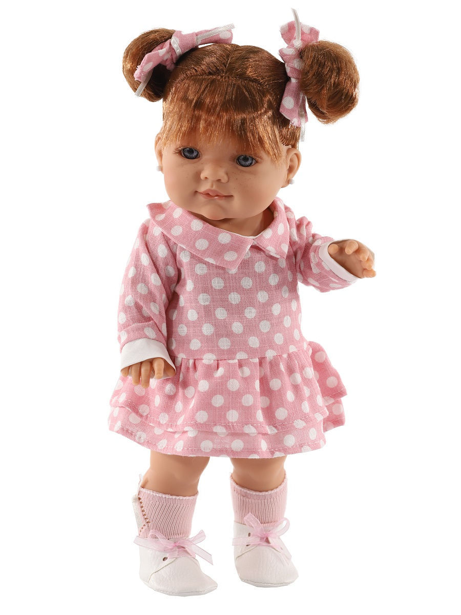 Кукла Констация в платьице в горошек, 38 см  