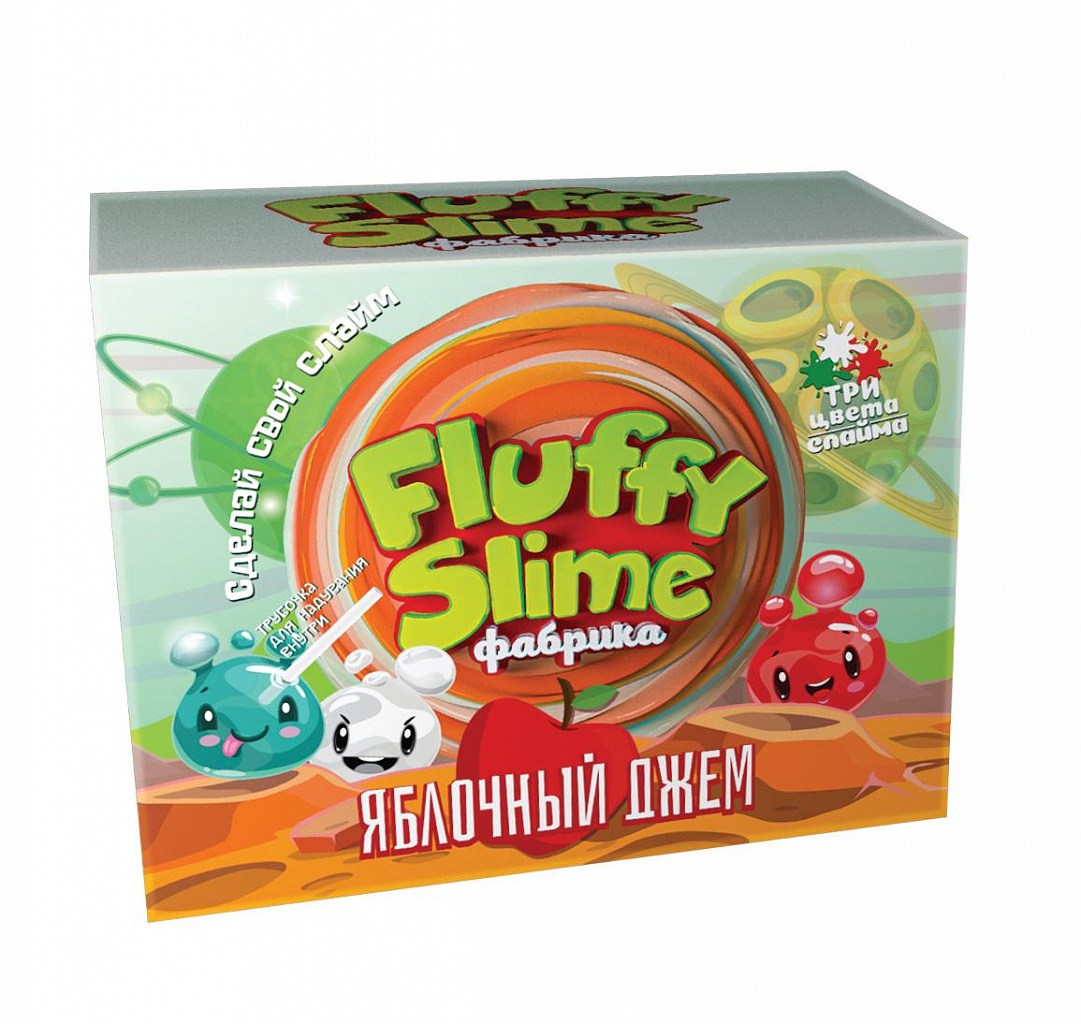 

Флаффи слайм-фабрика - Яблочный джем, 3 слайма, 3 цвета
