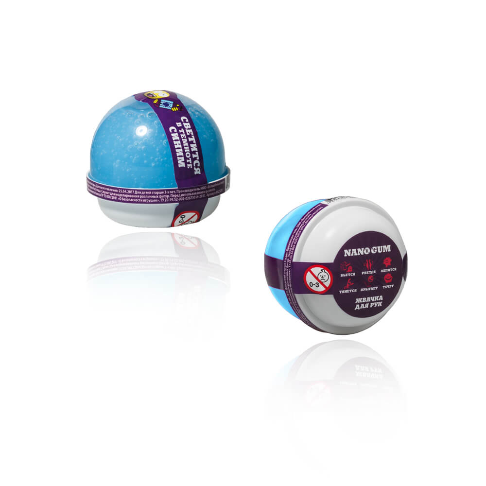 

Жвачка для рук Nano gum, светится в темноте синим, 25 грамм