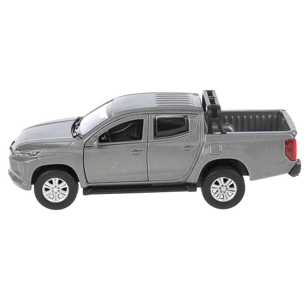 Машина пикап Mitsubishi Pickup L200 13 см матовый серый двери и багажник открываются металлическая  