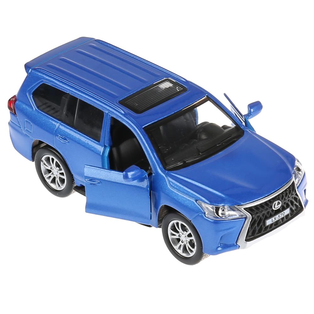 Металлическая инерционная модель – Lexus LX-570, 12 см, открываются двери, синий, свет и звук  