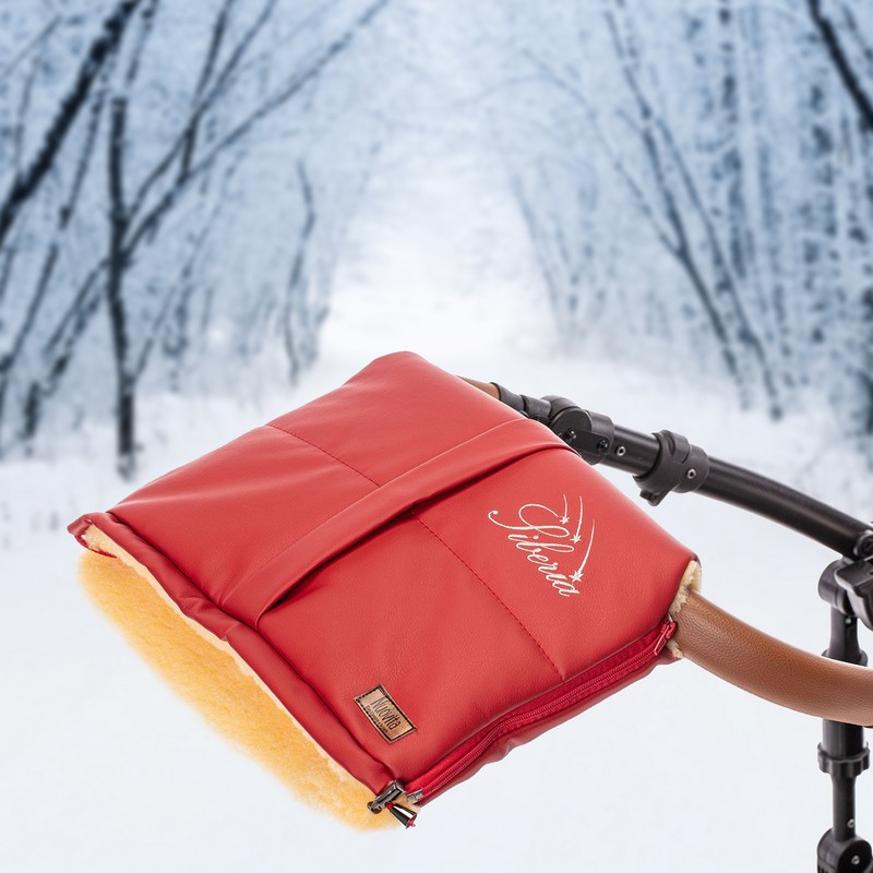 Муфта меховая для коляски Nuovita Siberia Lux Pesco Rosso/Красный  