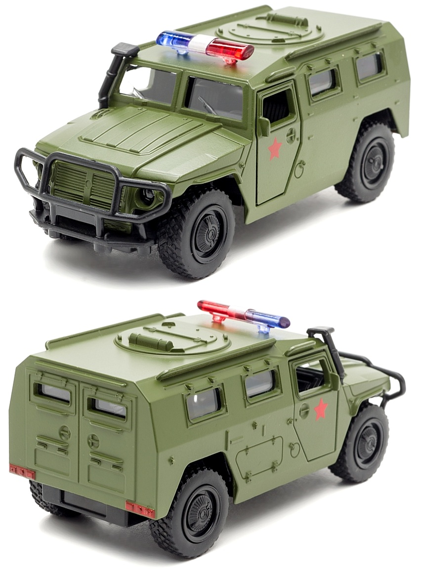 

Машина металлическая инерционная - Газ Тигр – Военная