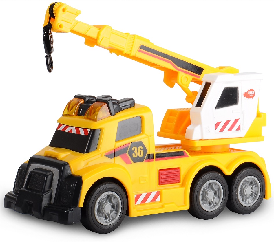 Машина Dickie Toys Mobile Crane с краном со светом и звуком, 15 см  