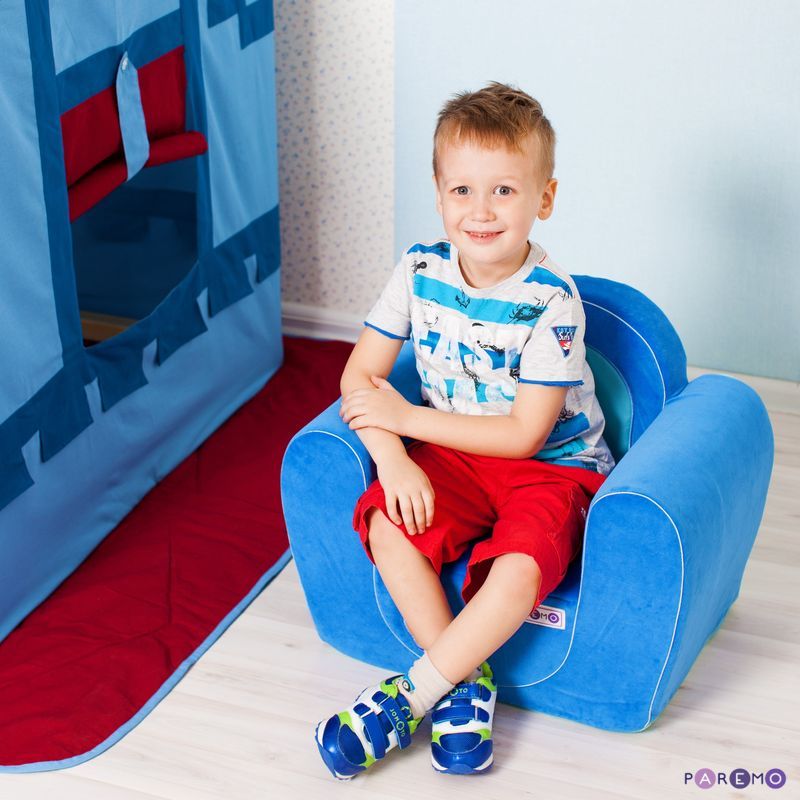 Детское кресло Рыцарь, голубое  