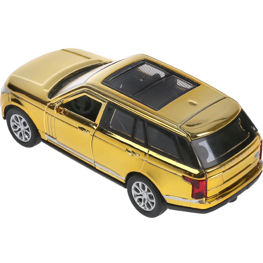 Машина Range Rover Vogue хром 12 см золотая двери открываются металлическая инерционная  