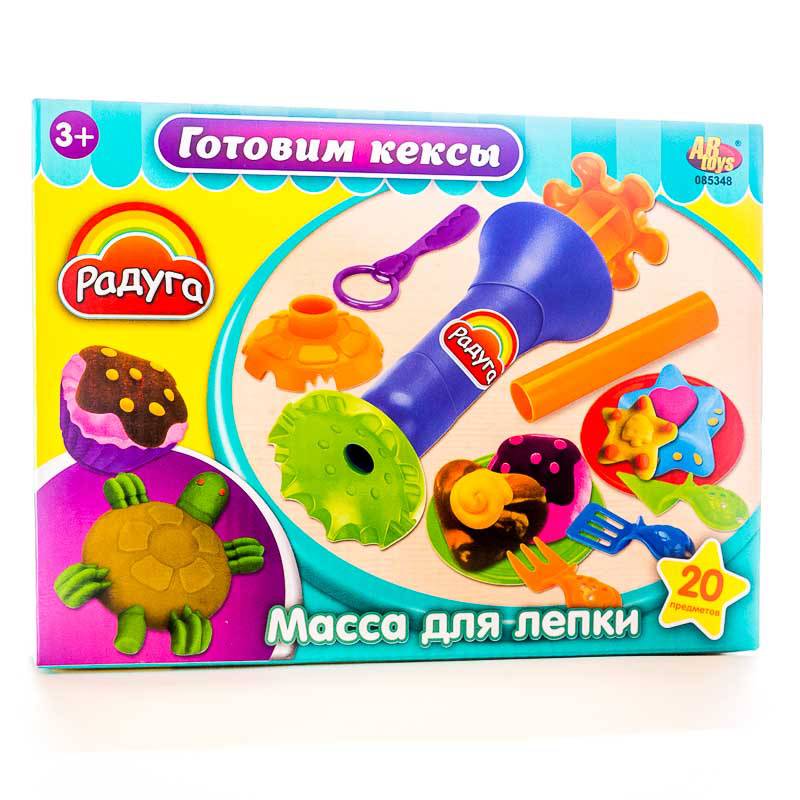 

Масса для лепки - Готовим кексы, 4 баночки разных цветов с тематическими аксессуарами