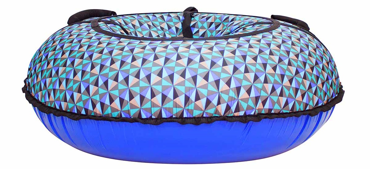 Санки надувные - Тюбинг, разноцветные треугольники, диаметр 118 см  