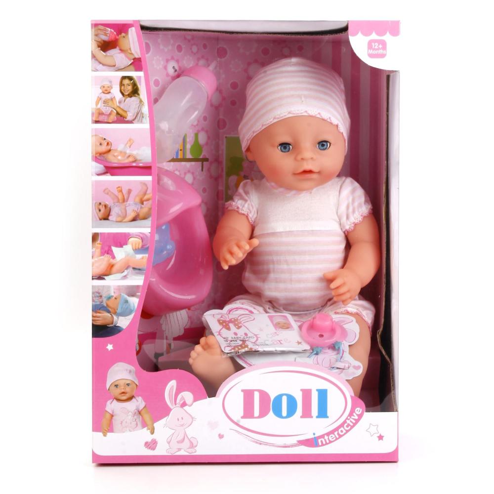 

Интерактивный пупс Doll 43 см, пьет и писает, с аксессуарами