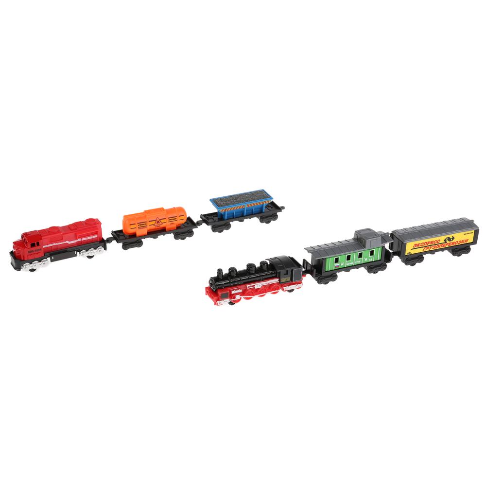 Набор : локомотив и 2 вагона, металлические, 2 вида  