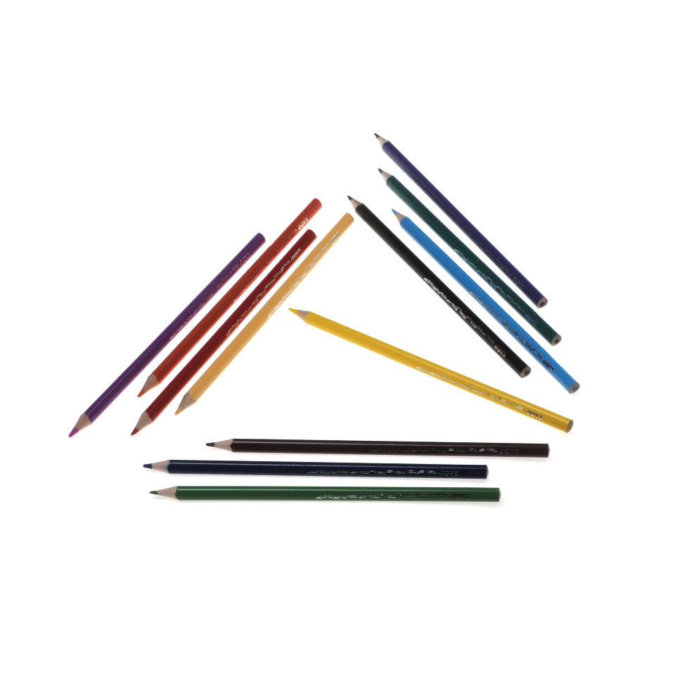 Цветные карандаши треугольные, 12 цветов  
