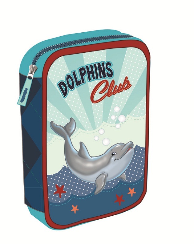 Пенал с канцтоварами - Дельфин  