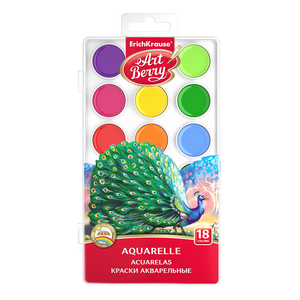 

Краски акварельные ArtBerry с УФ защитой яркости 18 цветов