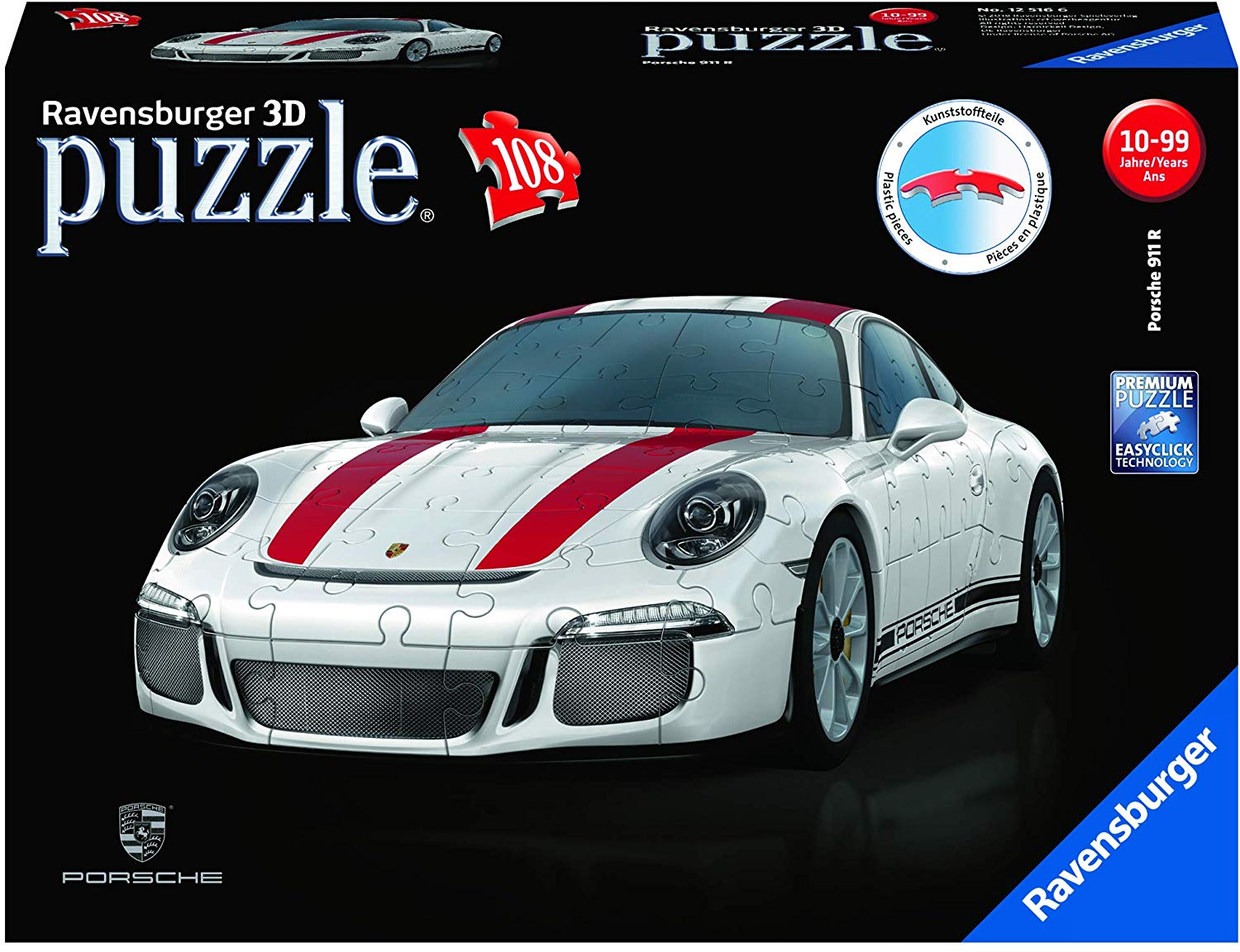 

3D Пазл Porsche 911R, 108 элементов