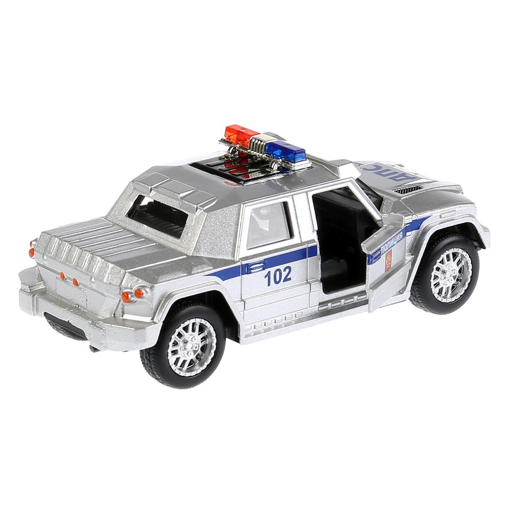 Машина металлическая Бронемашина Полиция, длина 12 см, свет и звук, инерционная  