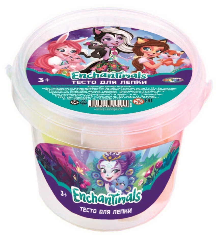 

Тесто для лепки Enchantimals, 7 цветов по 30 гр + 2 формочки