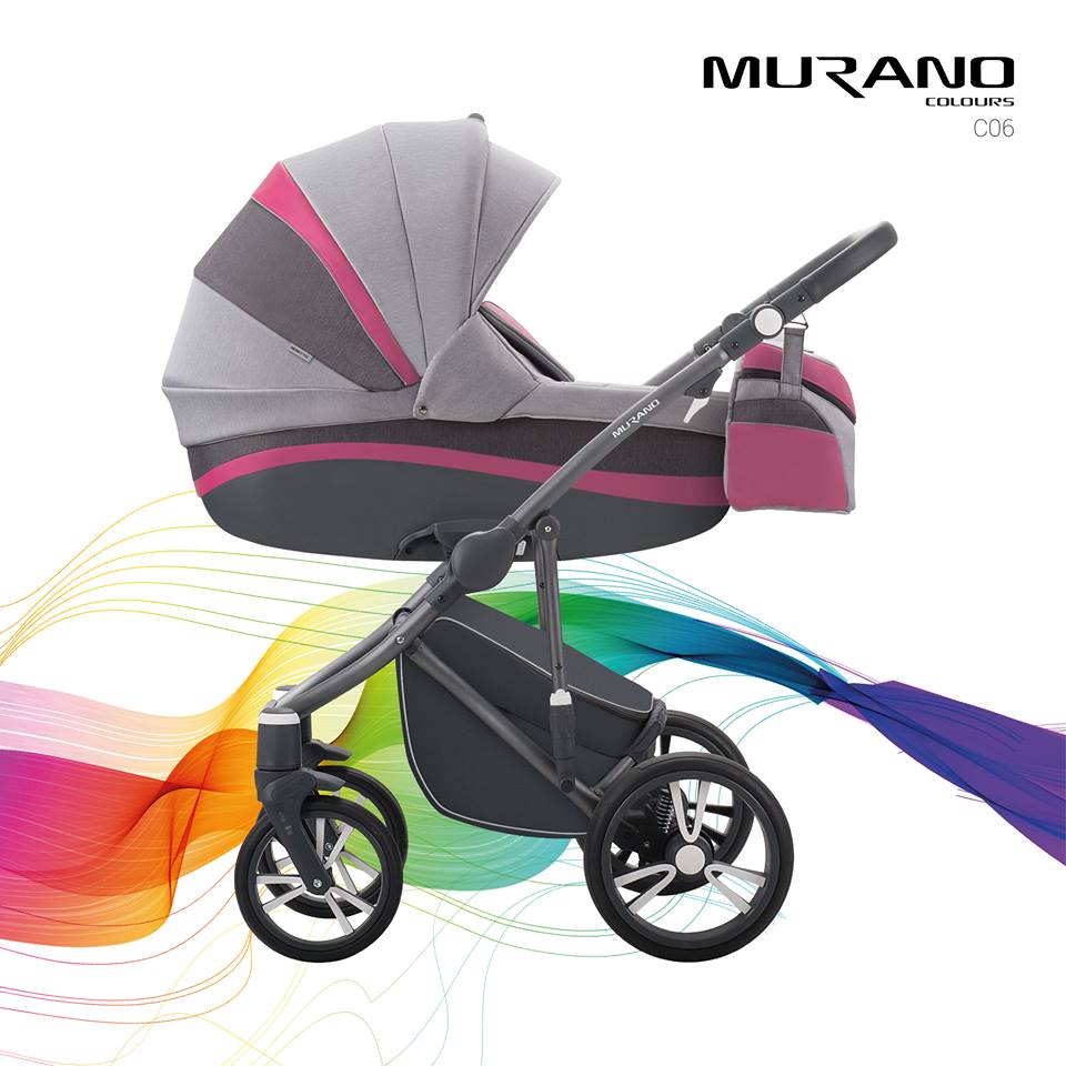Детская коляска Bebetto Murano Colours  2 в 1 шасси матовый графит/GRM C06  
