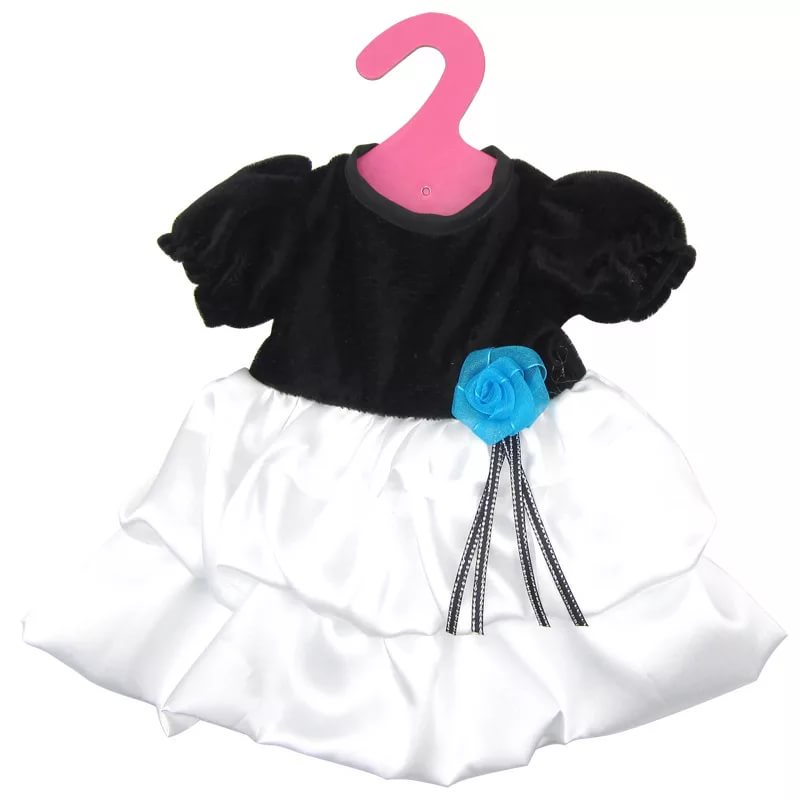 Одежда для кукол: платье черно-белое  