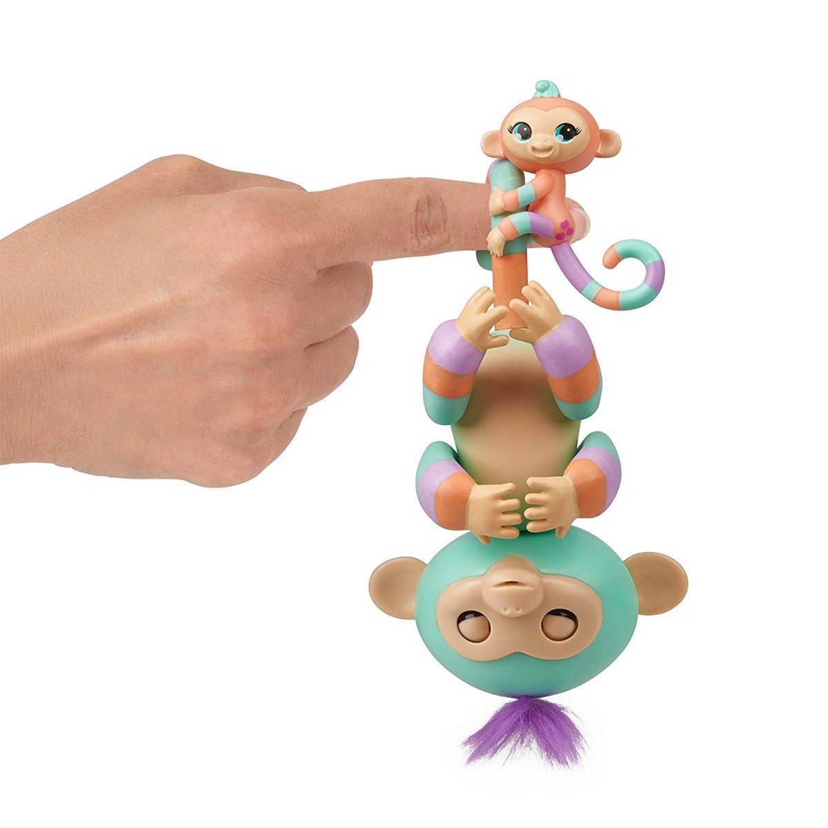 Интерактивная обезьянка Денни с малышом, 12 см  