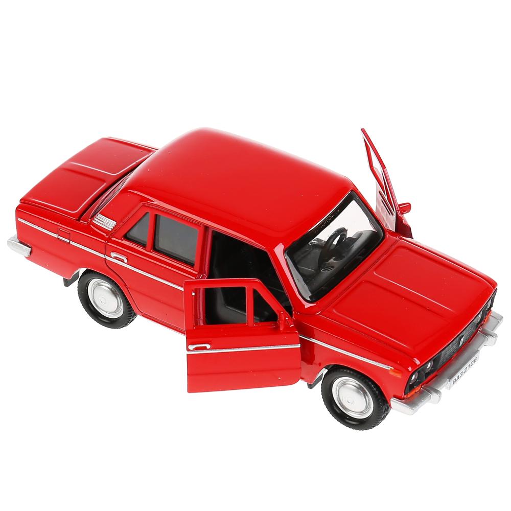 Модель легкового автомобиля - Ваз 2106 Жигули, инерционная, открываются двери, 12 см, красная  