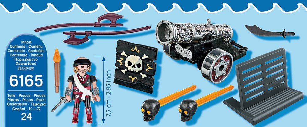 Игровой набор из серии Пираты - Черная интерактивная пушка с морским пиратом  