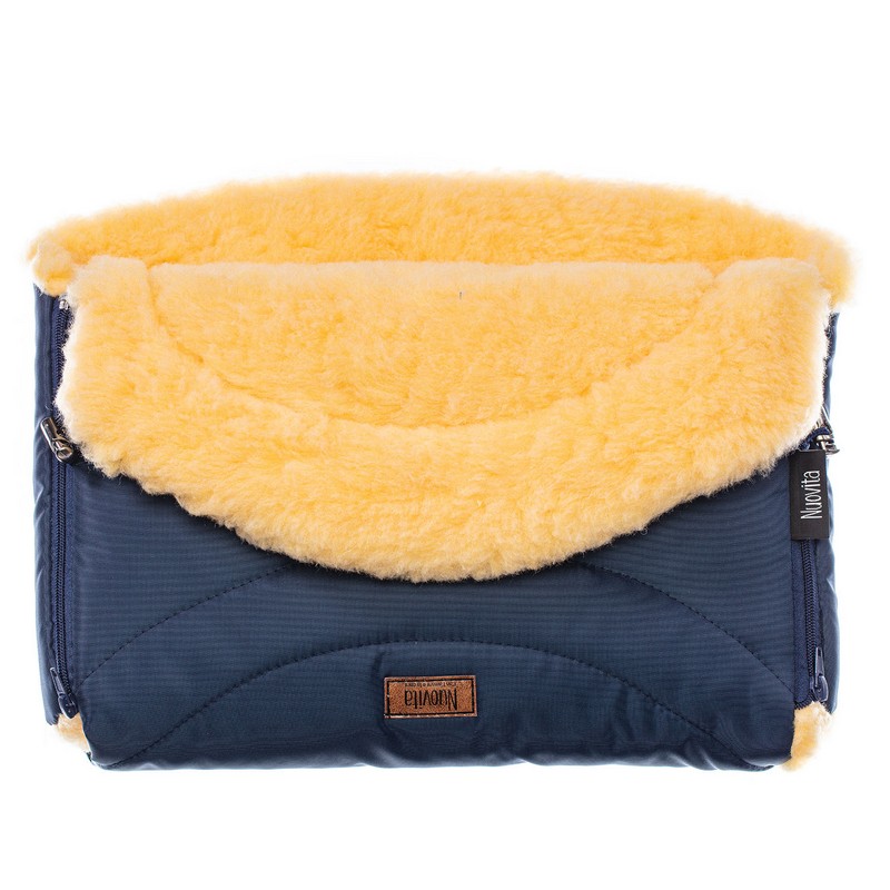 Муфта меховая для коляски Nuovita Tundra Pesco Blu scuro/Темно-синий  