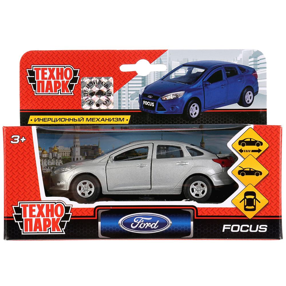 Инерционная металлическая машина - Ford Focus, серебристый, 12 см, открываются двери -WB) 