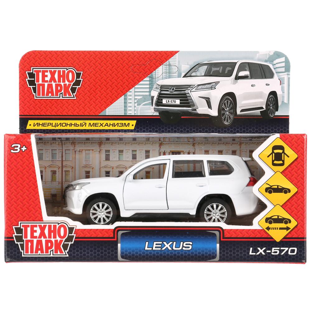 Машина металлическая Lexus LX-570, длина 12 см., открываются двери и багажник, инерционная, белая  