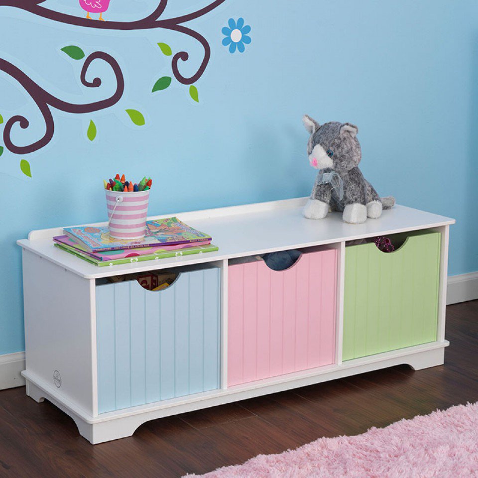 Скамья с ящичками для хранения - Storage Bench Pastel  