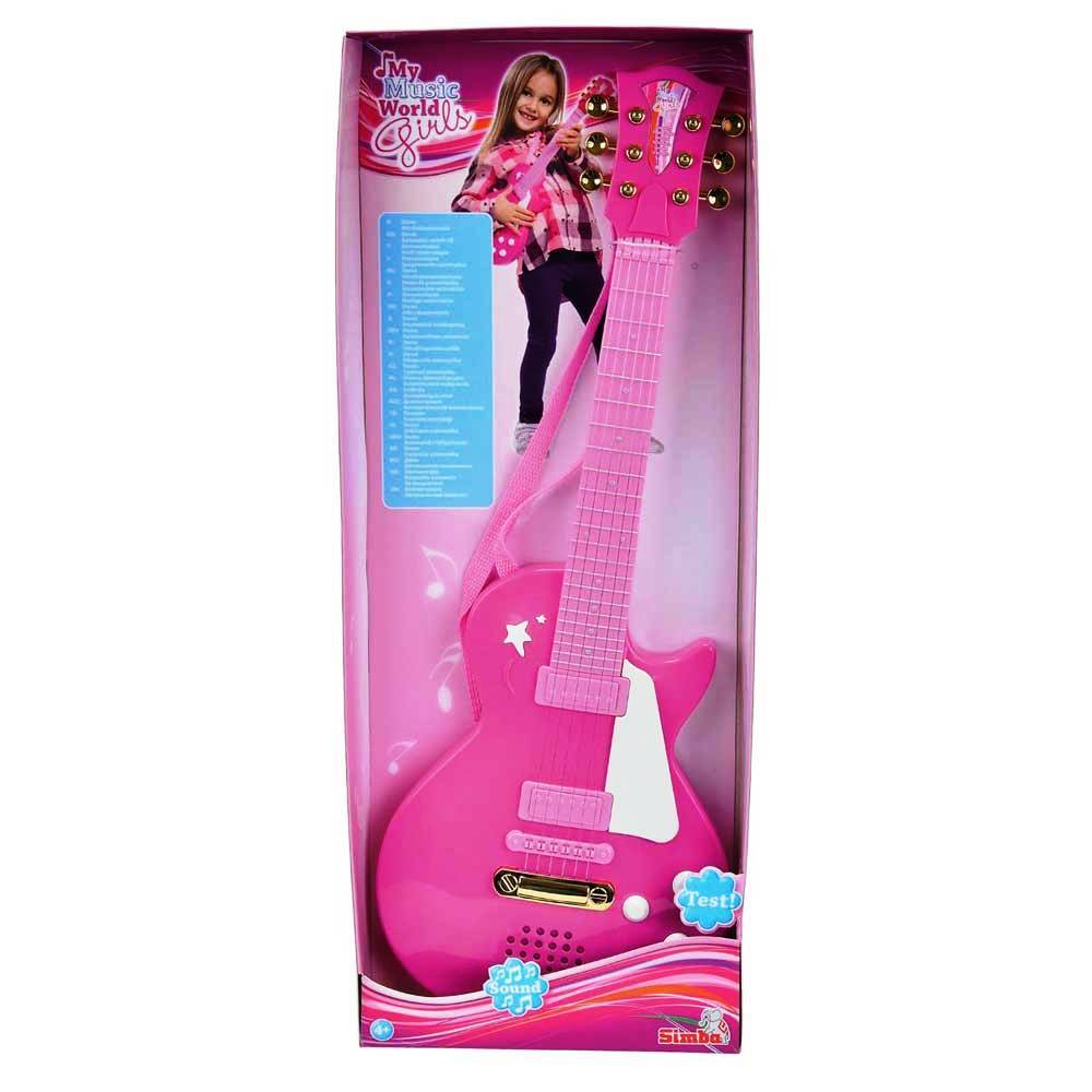 Детская рок-гитара, розовая  