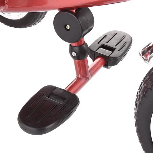 Велосипед 3-х колесный с ручкой, подножка, красный с черным  