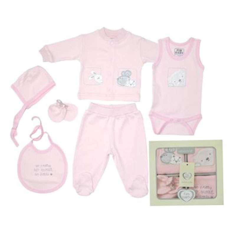 Набор одежды для детей Fimbaby 200074 от 0 до 6 мес, 6 предметов, 68 размер, розовый  