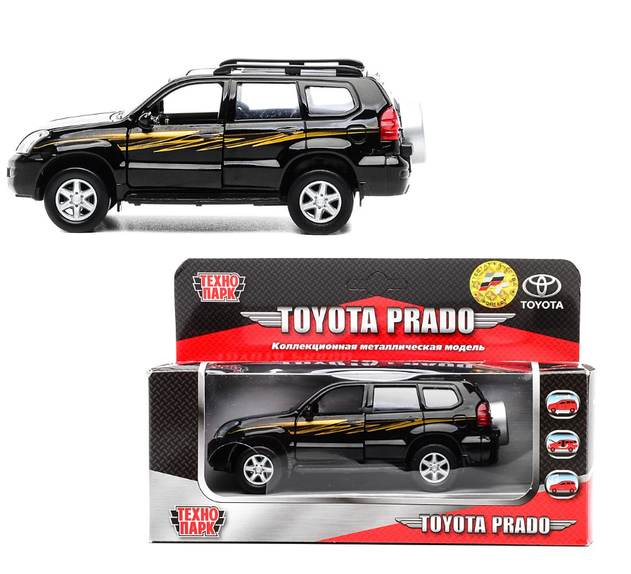 Машина металлическая инерционная Toyota Prado, свет и звук, открываются двери  