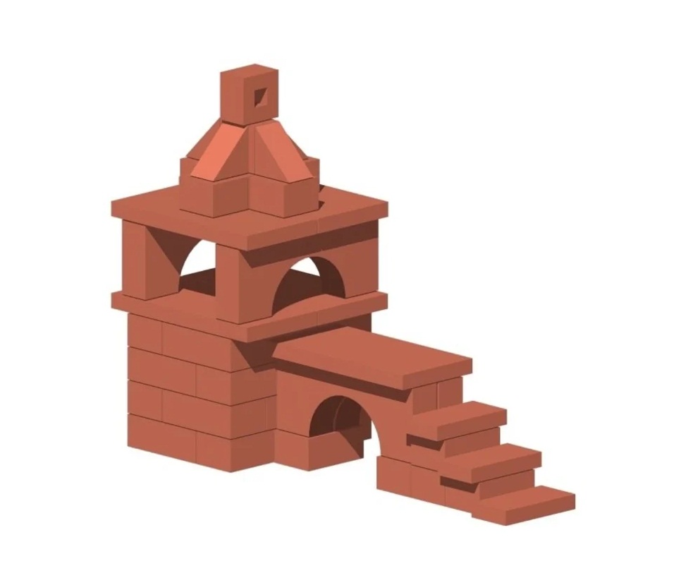 

Конструктор из настоящих кирпичиков Brickmaster - Башня с мостом, 48 деталей