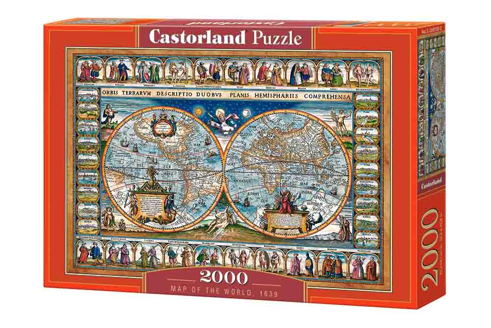 Пазлы Castorland – Карта мира 1639, 2000 элементов  