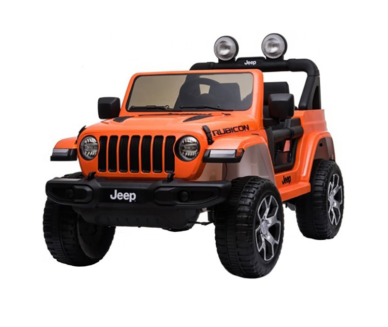 

Электромобиль Джип Jeep Rubicon, оранжевый, свет и звук