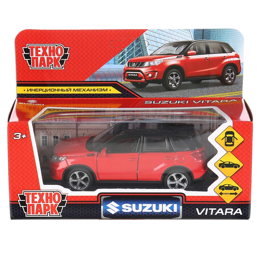 Машина Suzuki Vitara 12 см красная с черным двери и багажник открываются металлическая инерционная  