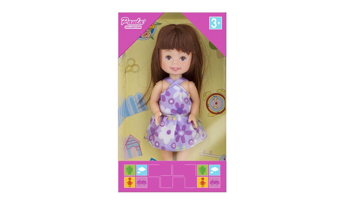 Игрушка кукла Paula. Летний наряд - Брюнетка в фиолетовом  