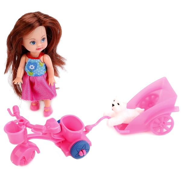 

Кукла Hello Kitty - Машенька 12 см, на велосипеде с прицепом, питомцем и аксессуарами
