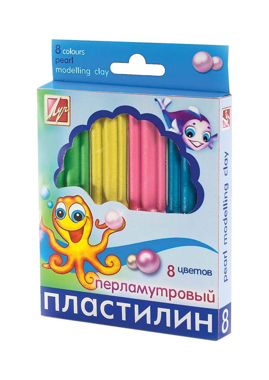 

Пластилин перламутровый 8 цветов, со стеком