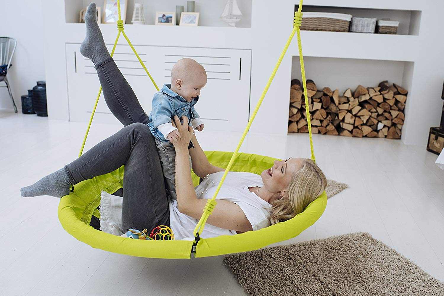 Качели-гнездо Hudora Nest swing Alu 110, green/зеленый  